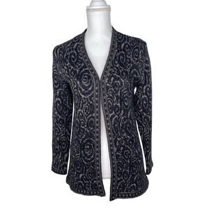Simply Natural Women's Rose Cardigan Sweater Charcoal Size S Alpaca